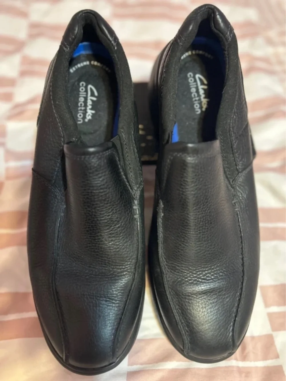 Clark’s Collection Extreme Comfort Black Leather Slip On Loafers Sz. 13 W